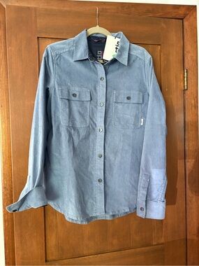 Stio Light Blue Corduroy Button-Down Shirt
